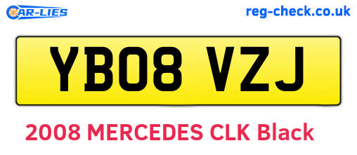 YB08VZJ are the vehicle registration plates.
