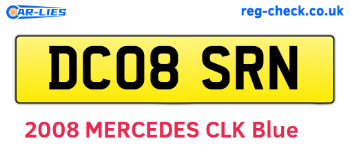 DC08SRN are the vehicle registration plates.