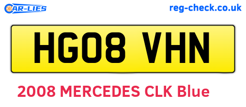 HG08VHN are the vehicle registration plates.