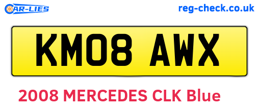 KM08AWX are the vehicle registration plates.