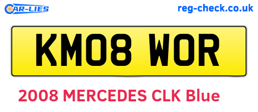 KM08WOR are the vehicle registration plates.