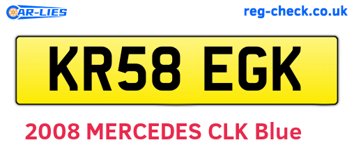 KR58EGK are the vehicle registration plates.