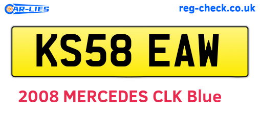 KS58EAW are the vehicle registration plates.