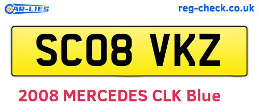 SC08VKZ are the vehicle registration plates.