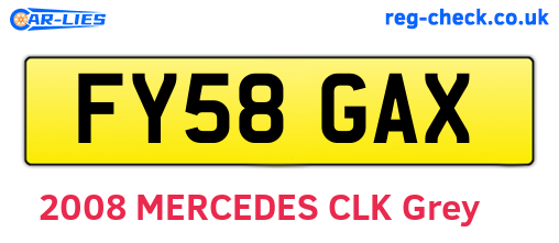 FY58GAX are the vehicle registration plates.