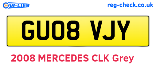 GU08VJY are the vehicle registration plates.