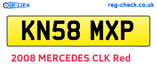 KN58MXP are the vehicle registration plates.