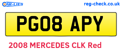 PG08APY are the vehicle registration plates.