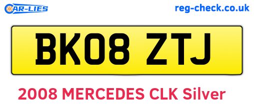 BK08ZTJ are the vehicle registration plates.