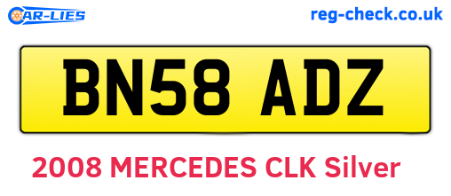 BN58ADZ are the vehicle registration plates.