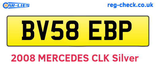 BV58EBP are the vehicle registration plates.