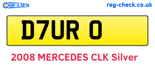 D7URO are the vehicle registration plates.