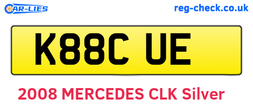 K88CUE are the vehicle registration plates.