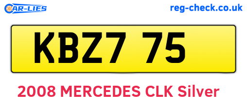 KBZ775 are the vehicle registration plates.