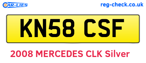 KN58CSF are the vehicle registration plates.