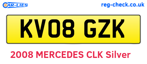 KV08GZK are the vehicle registration plates.