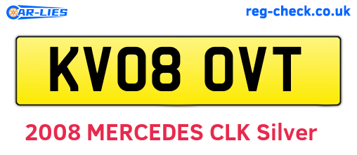 KV08OVT are the vehicle registration plates.