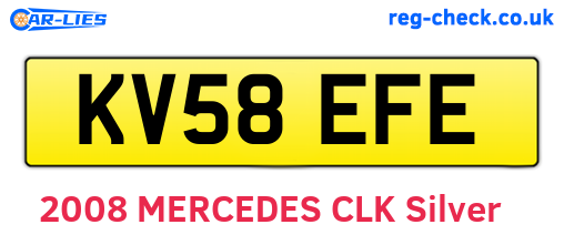 KV58EFE are the vehicle registration plates.