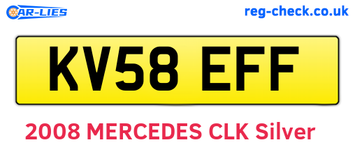 KV58EFF are the vehicle registration plates.