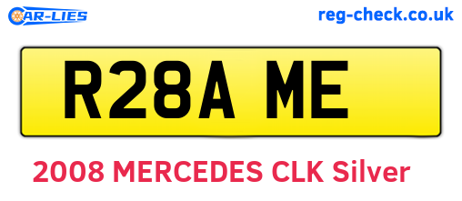 R28AME are the vehicle registration plates.