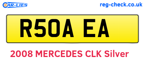 R50AEA are the vehicle registration plates.