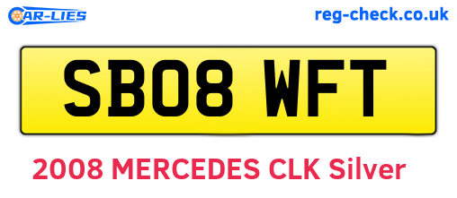 SB08WFT are the vehicle registration plates.
