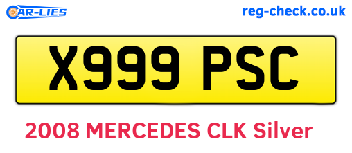 X999PSC are the vehicle registration plates.