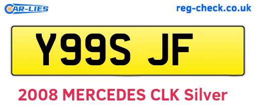 Y99SJF are the vehicle registration plates.