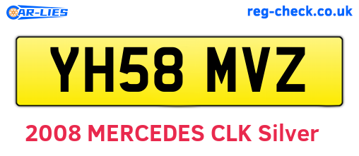 YH58MVZ are the vehicle registration plates.
