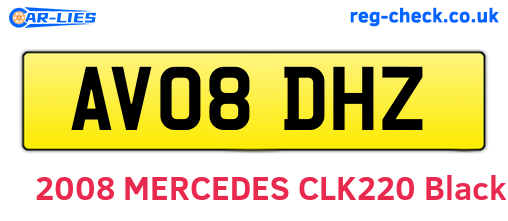AV08DHZ are the vehicle registration plates.