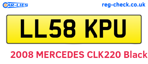LL58KPU are the vehicle registration plates.