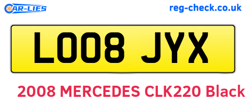 LO08JYX are the vehicle registration plates.