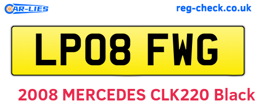 LP08FWG are the vehicle registration plates.