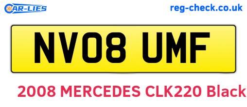 NV08UMF are the vehicle registration plates.