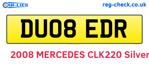 DU08EDR are the vehicle registration plates.