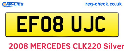 EF08UJC are the vehicle registration plates.