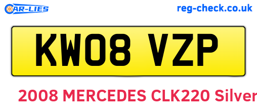 KW08VZP are the vehicle registration plates.