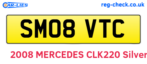 SM08VTC are the vehicle registration plates.