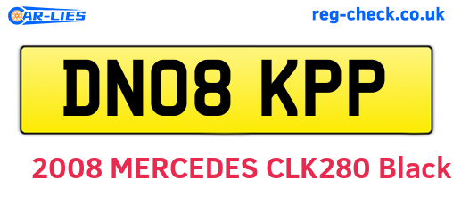 DN08KPP are the vehicle registration plates.