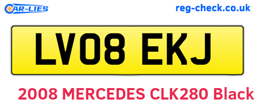 LV08EKJ are the vehicle registration plates.