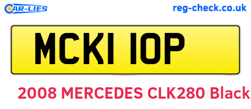 MCK110P are the vehicle registration plates.
