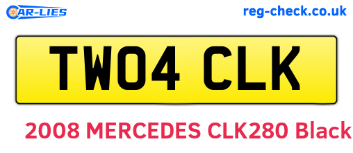 TW04CLK are the vehicle registration plates.