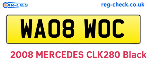 WA08WOC are the vehicle registration plates.