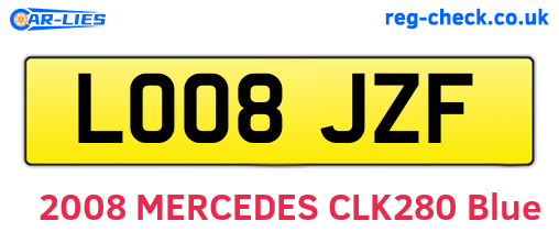 LO08JZF are the vehicle registration plates.