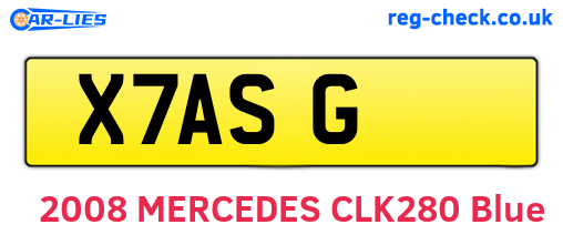 X7ASG are the vehicle registration plates.