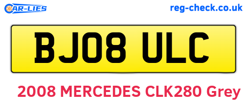 BJ08ULC are the vehicle registration plates.