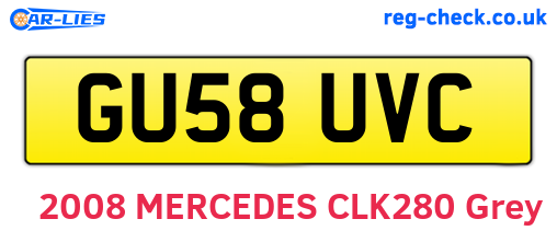 GU58UVC are the vehicle registration plates.