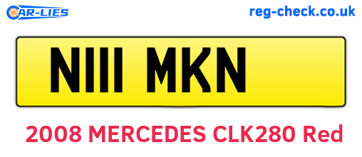 N111MKN are the vehicle registration plates.