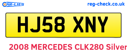 HJ58XNY are the vehicle registration plates.