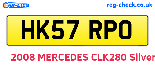 HK57RPO are the vehicle registration plates.
